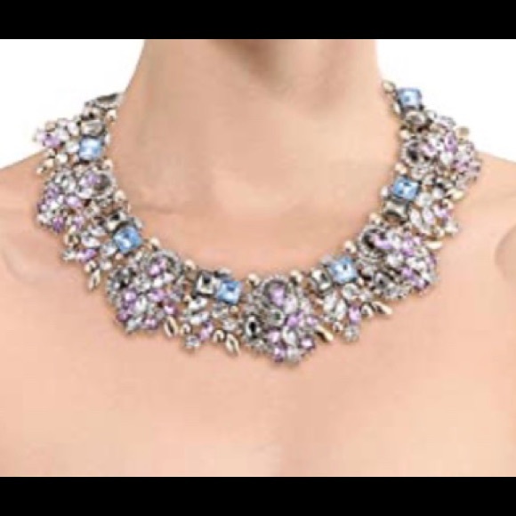Bib Statement Necklace Colorful Crystal Diamanté Collar - Picture 4 of 10